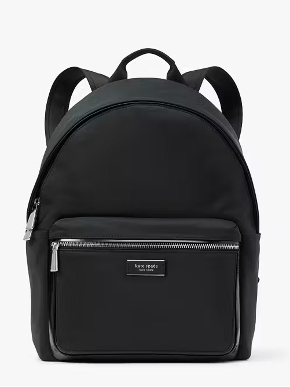 KATE SPADE NEW YORK Sam Icon Ksnyl Black Nylon Leather Trim Medium Backpack